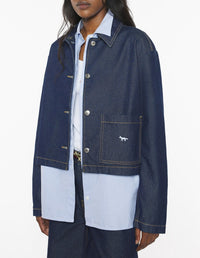 Veste courte en denim - Indigo