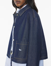 Veste courte en denim - Indigo