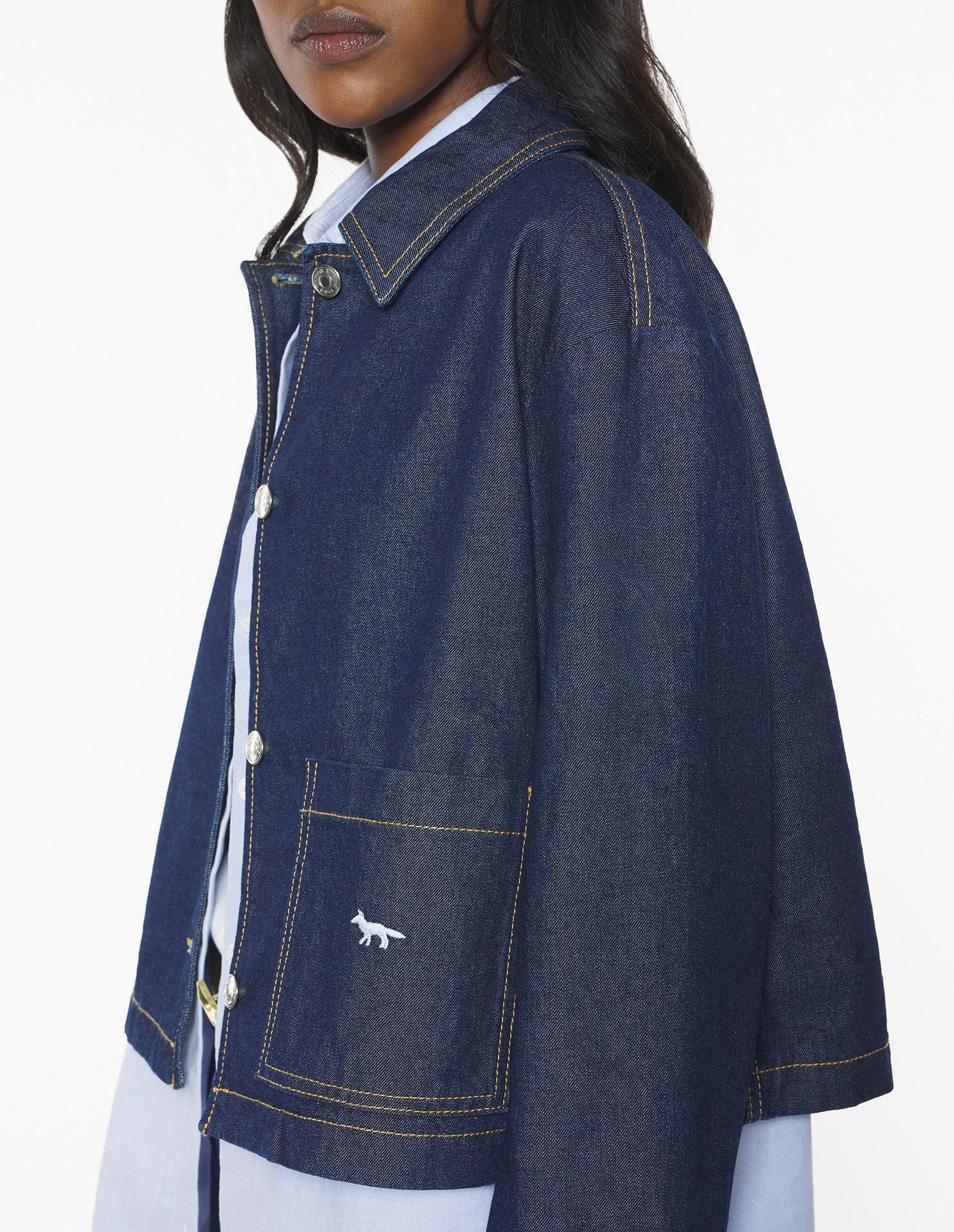 Veste courte en denim - Indigo