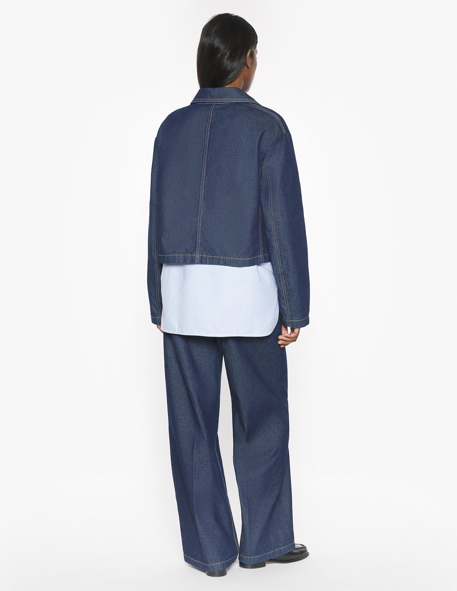 Veste courte en denim - Indigo