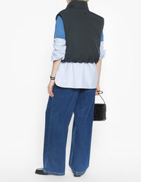 Sleeveless down jacket in water-repellent fabric - Black