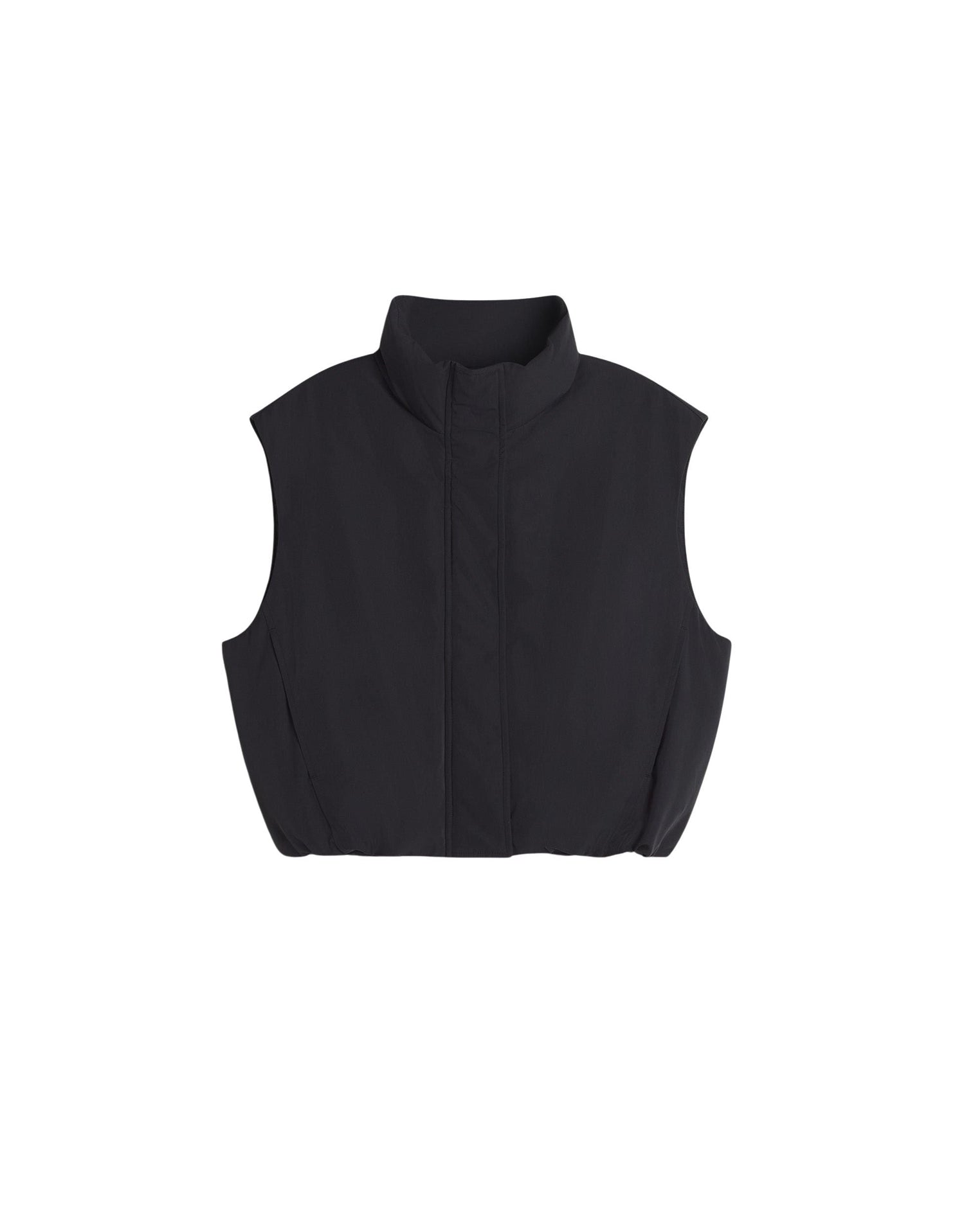 Sleeveless down jacket in water-repellent fabric - Black