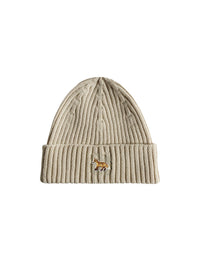 Hat with embroidered badge - Ecru