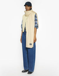 Fringed wool scarf - Safari