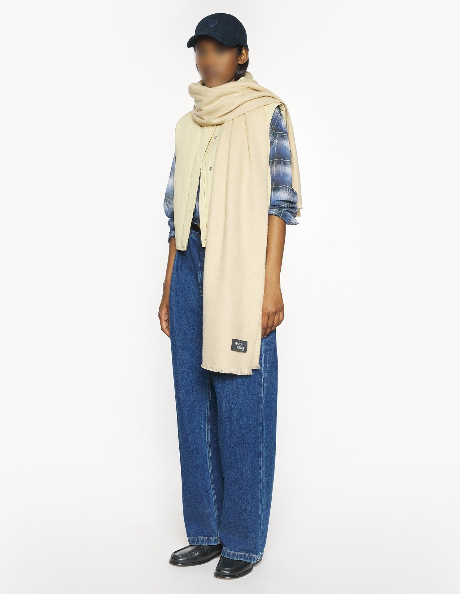 Fringed wool scarf - Safari