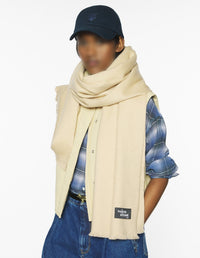 Fringed wool scarf - Safari