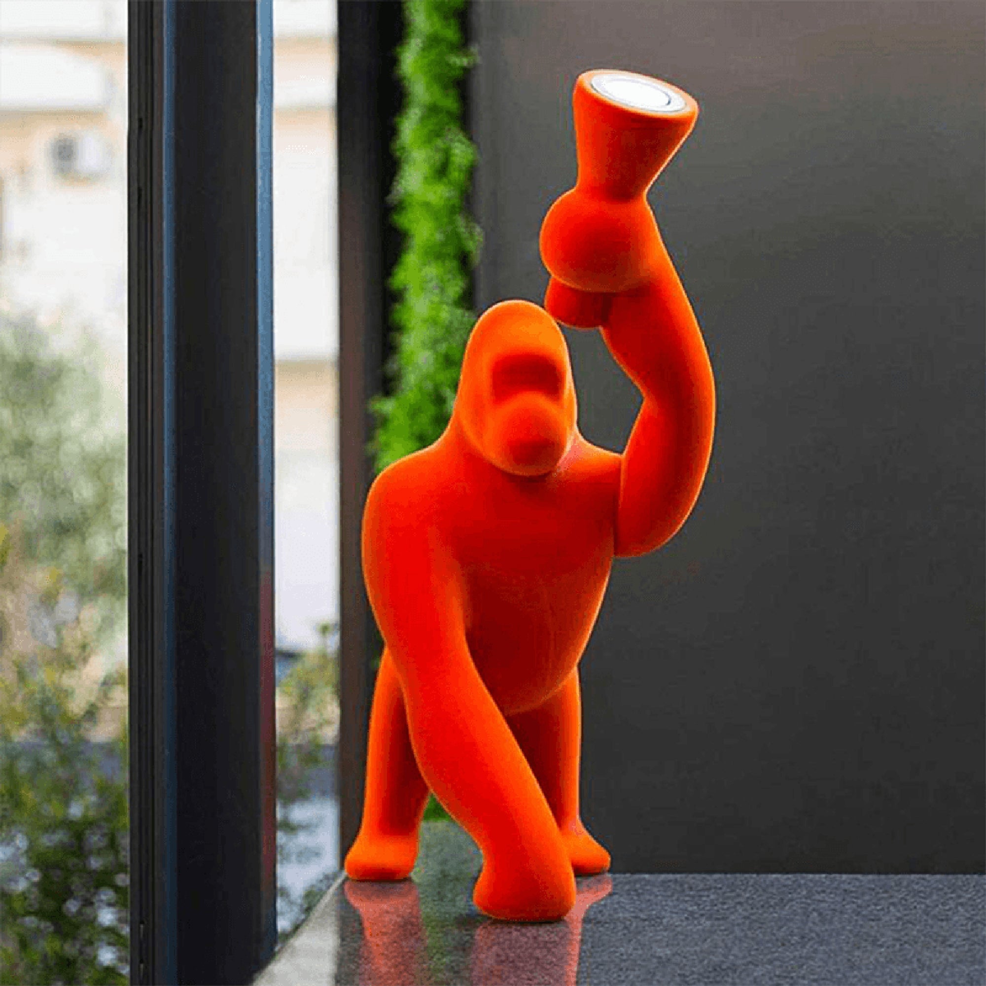 Kong XS lamp with velvet finish - Red