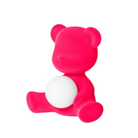Teddy Girl LED lamp with velvet finish - Fuxia