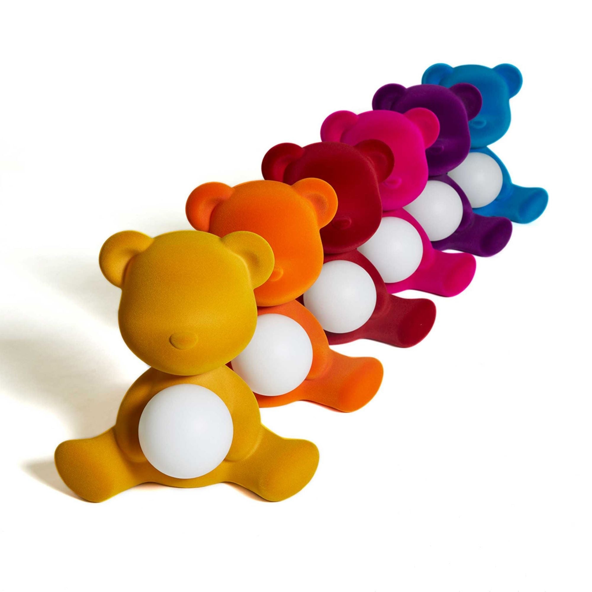 Teddy Girl LED lamp with velvet finish - Fuxia