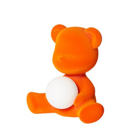 Teddy Girl LED lamp with velvet finish - Orange
