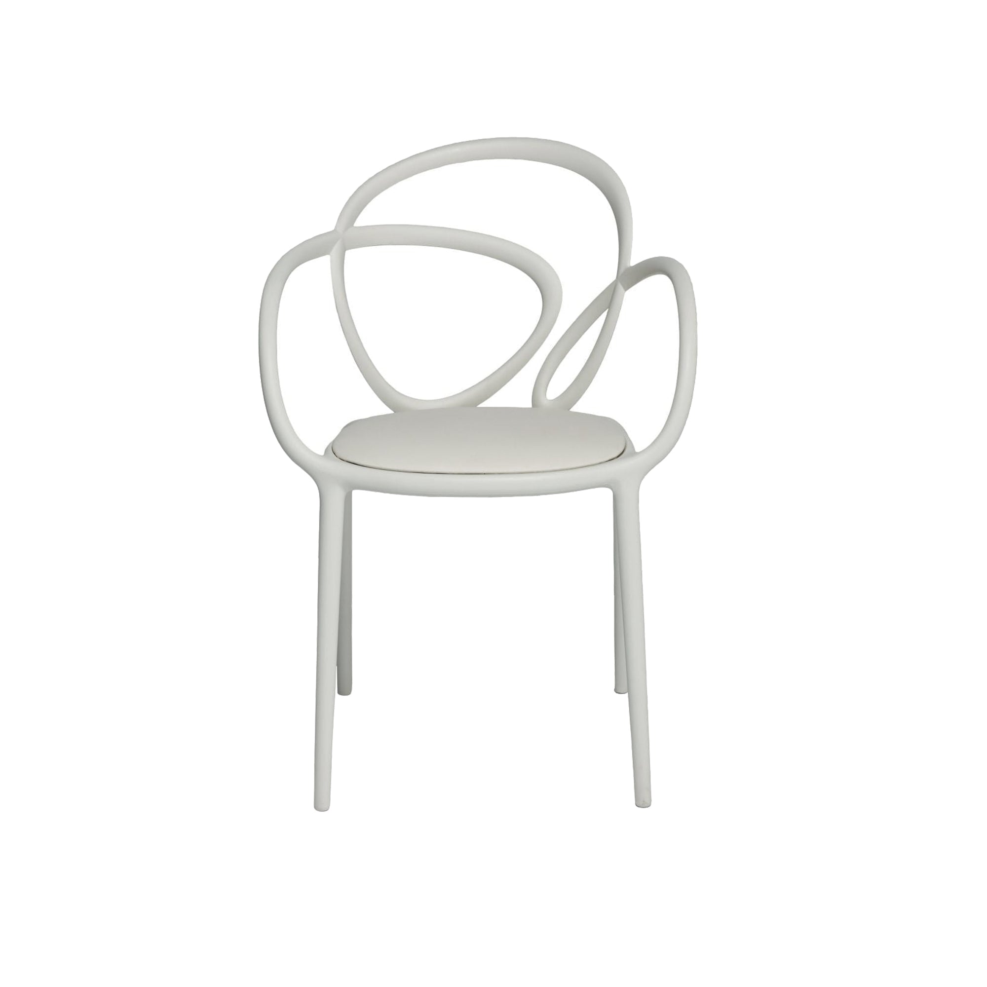 Set of 2 Loop chairs with cushions - White
