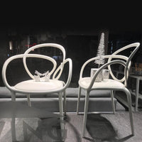 Set of 2 Loop chairs with cushions - White