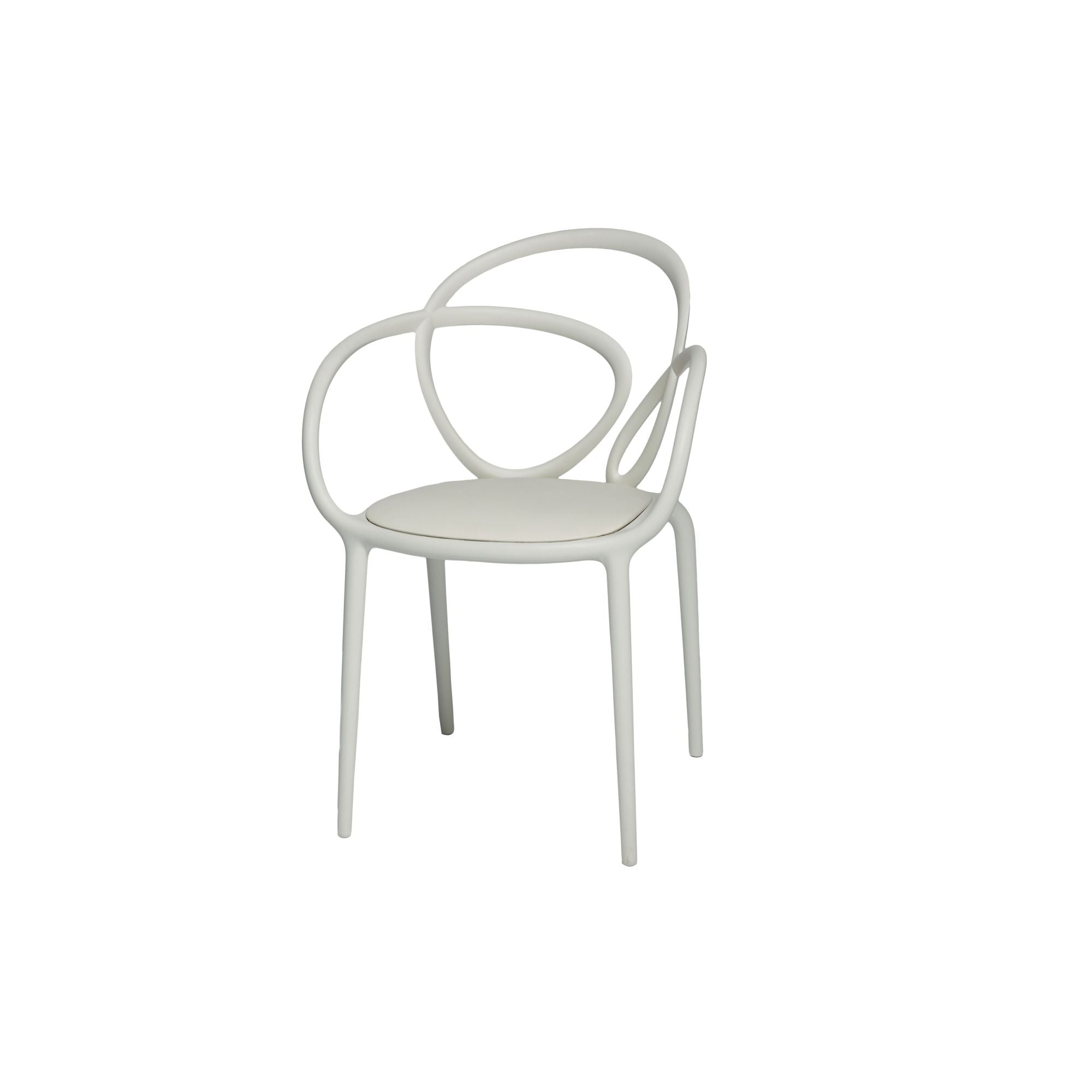 Set of 2 Loop chairs with cushions - White