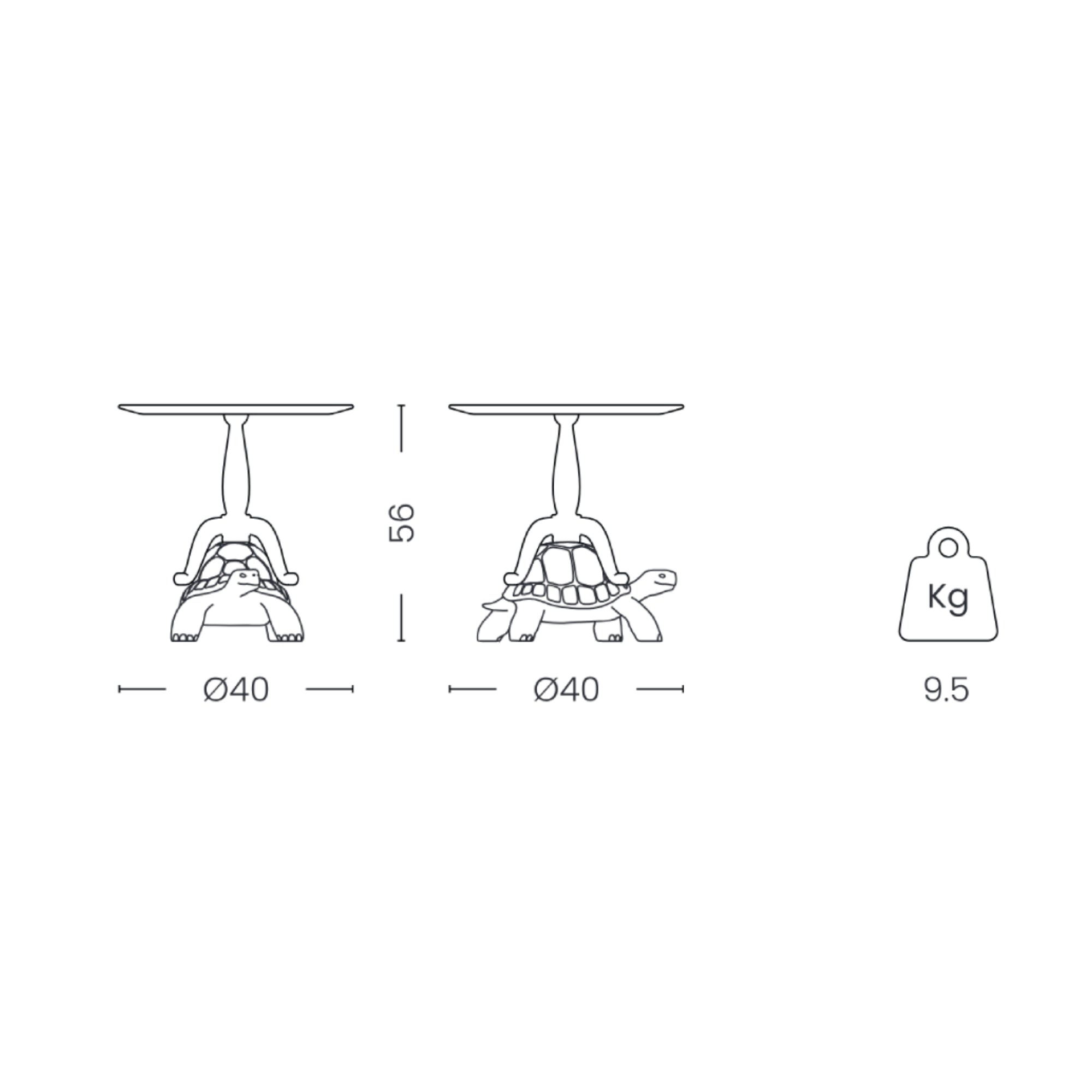 Table d’appoint Turtle Carry - White