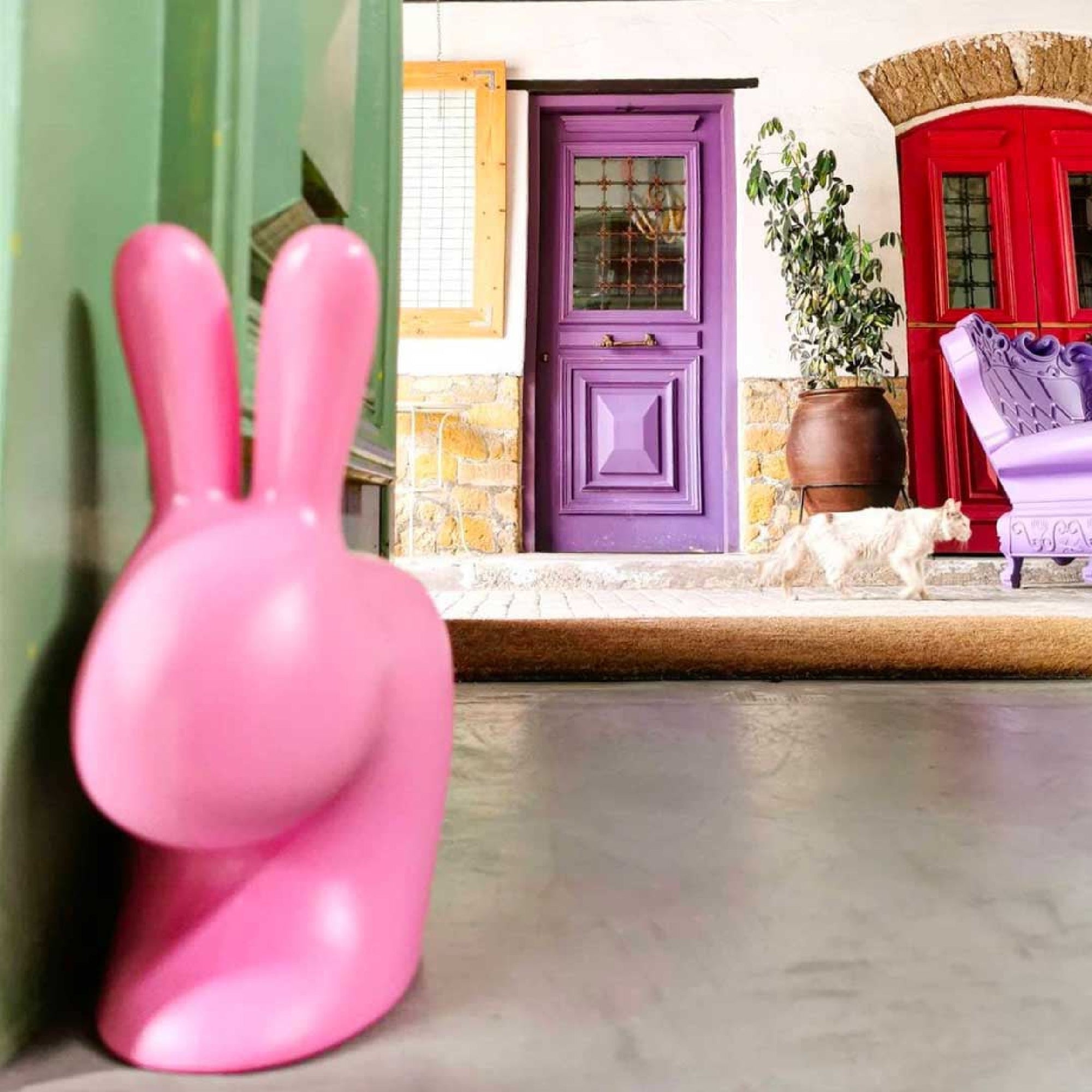 Rabbit door wedge XS - Bright Pink