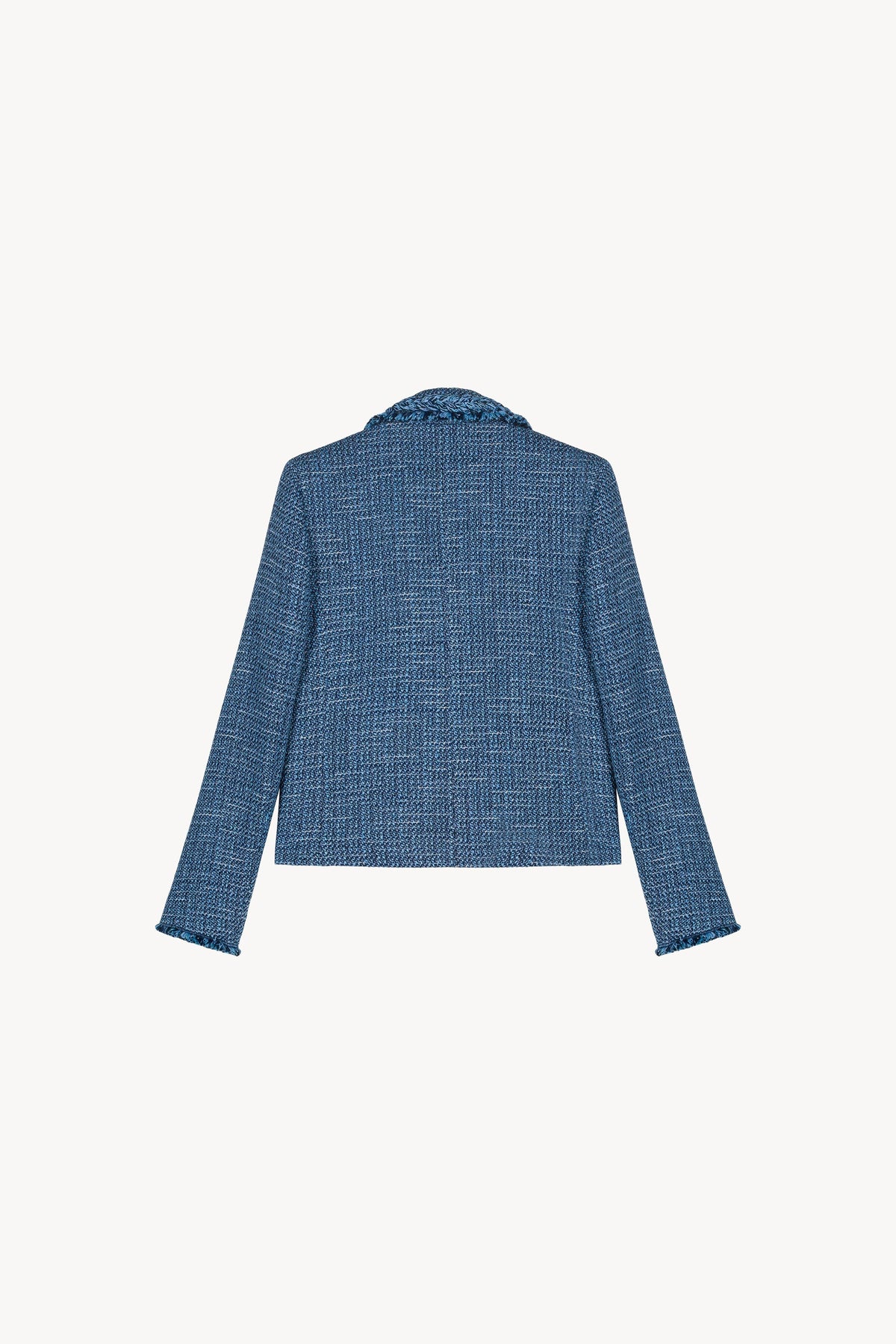 Vest en tweed poche plaque - Bleu Moyen