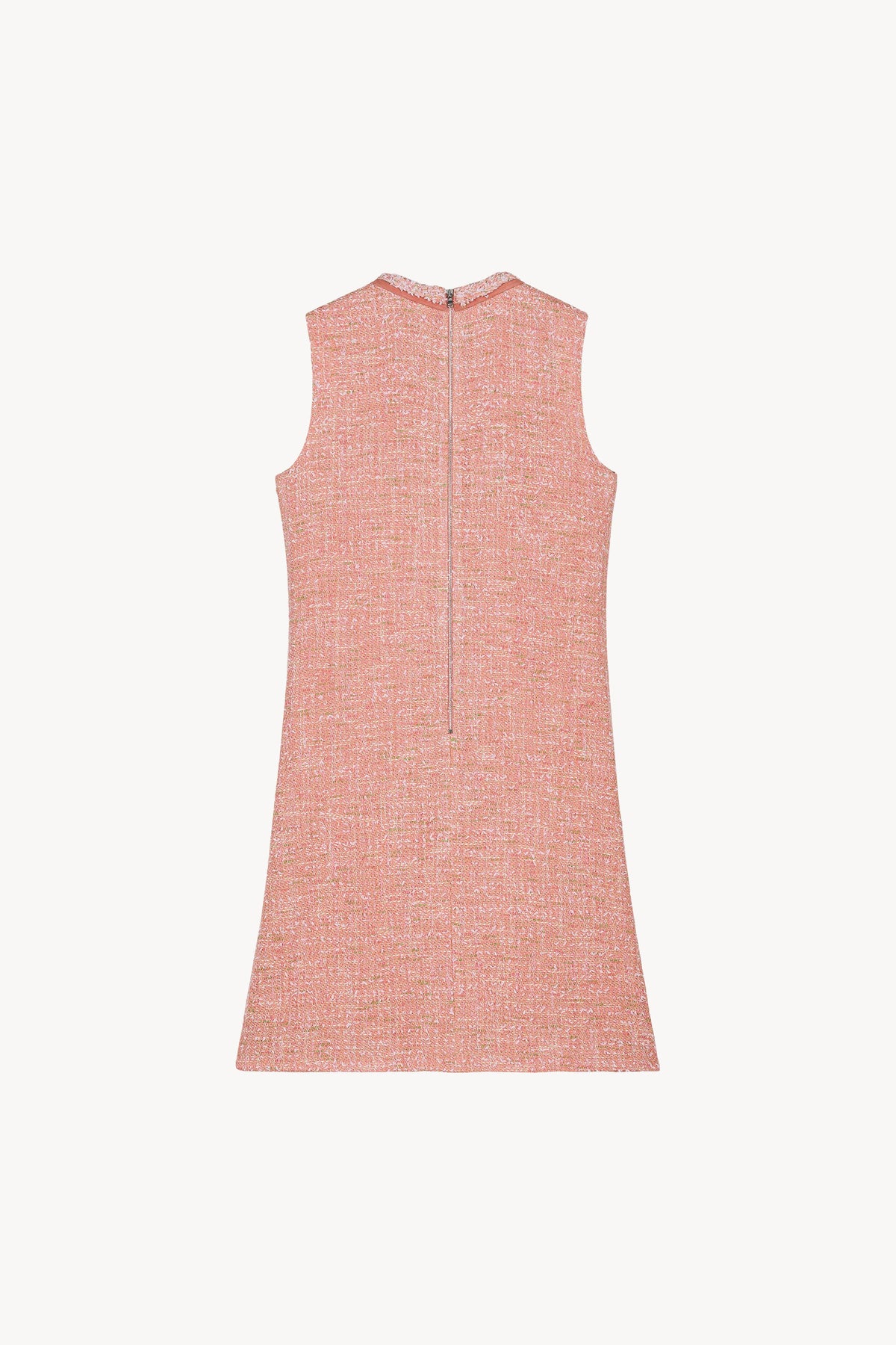 Robe en tweed sans manche - Abricot