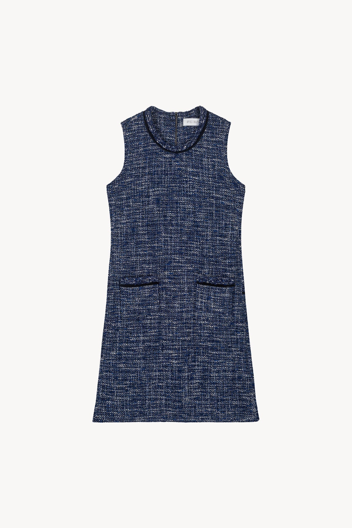 Robe en tweed sans manche - Marine
