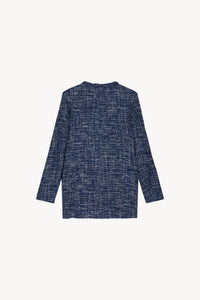 Veste longue poche plaque - Marine