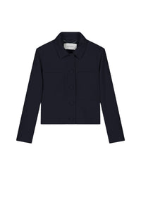 Short jacket with shirt collar - Navy