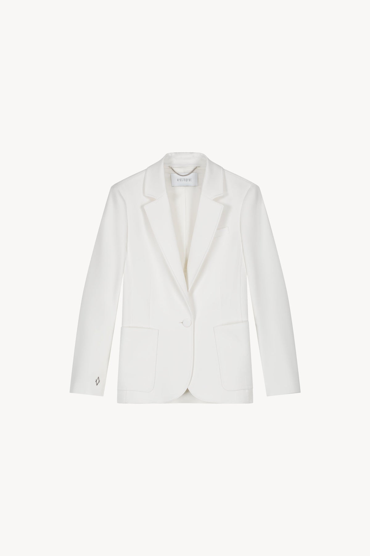 Veste longue poche plaque - Blanc Cassé