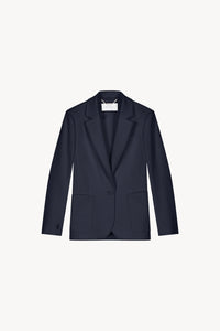 Veste longue poche plaque - Marine