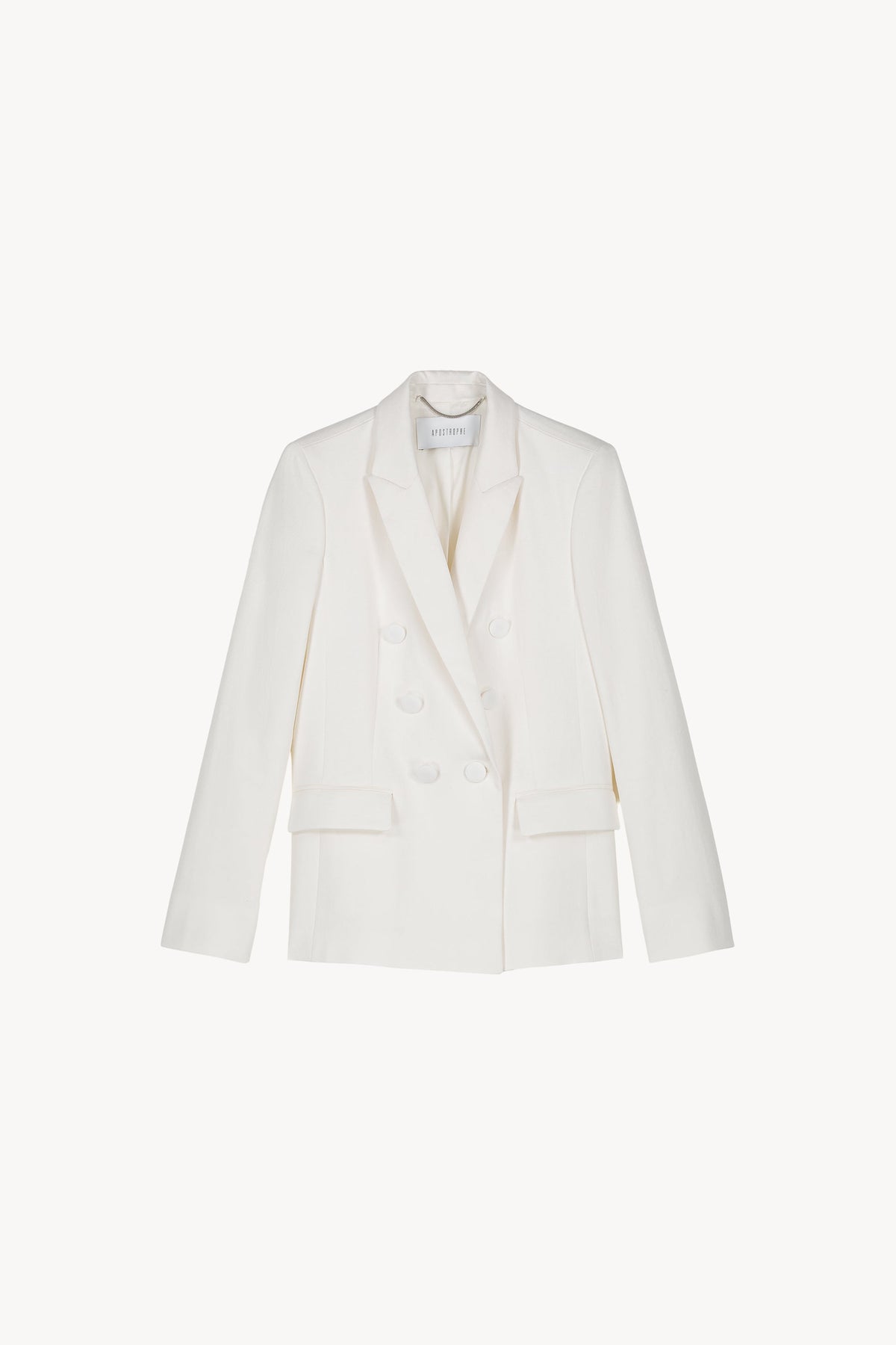 Veste croisee 6 boutons col - Blanc Optique