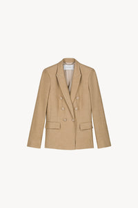 Veste croisee 6 boutons col - Beige Moyen