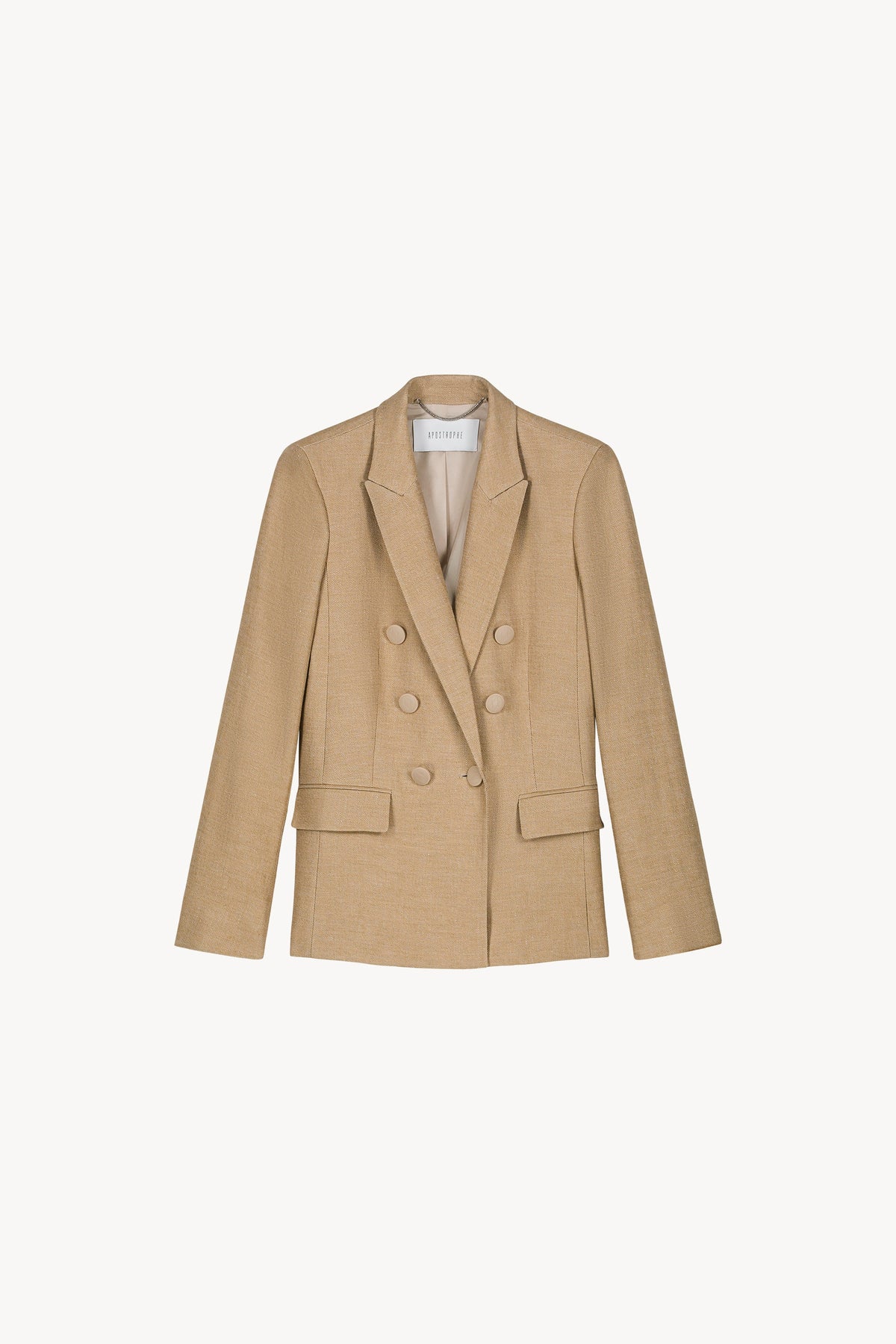 Veste croisee 6 boutons col - Beige Moyen