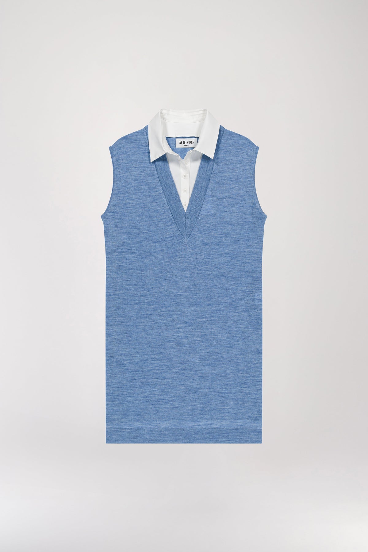 Robe trompe l'oeil - Bleu Denim
