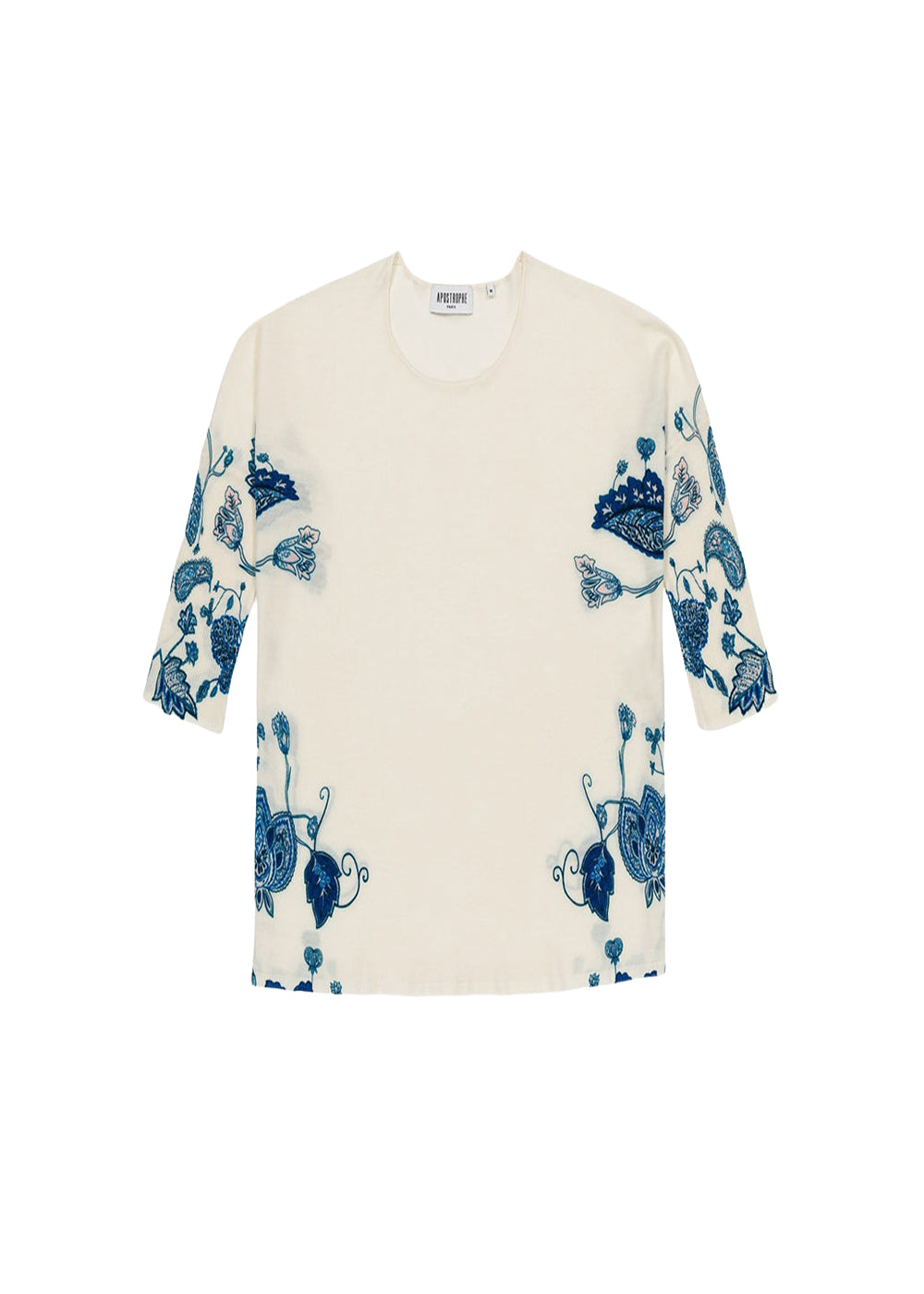 Oversized floral-print woollen jumper - Optical White