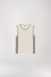 Top sans manches bouclettes - Blanc Cassé