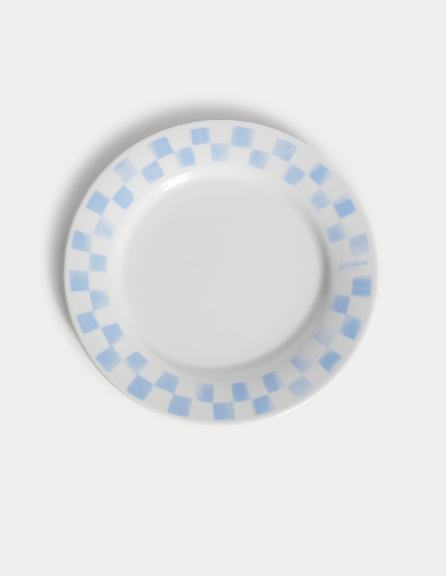 Checkerboard Porcelain Plate - Grey Blue