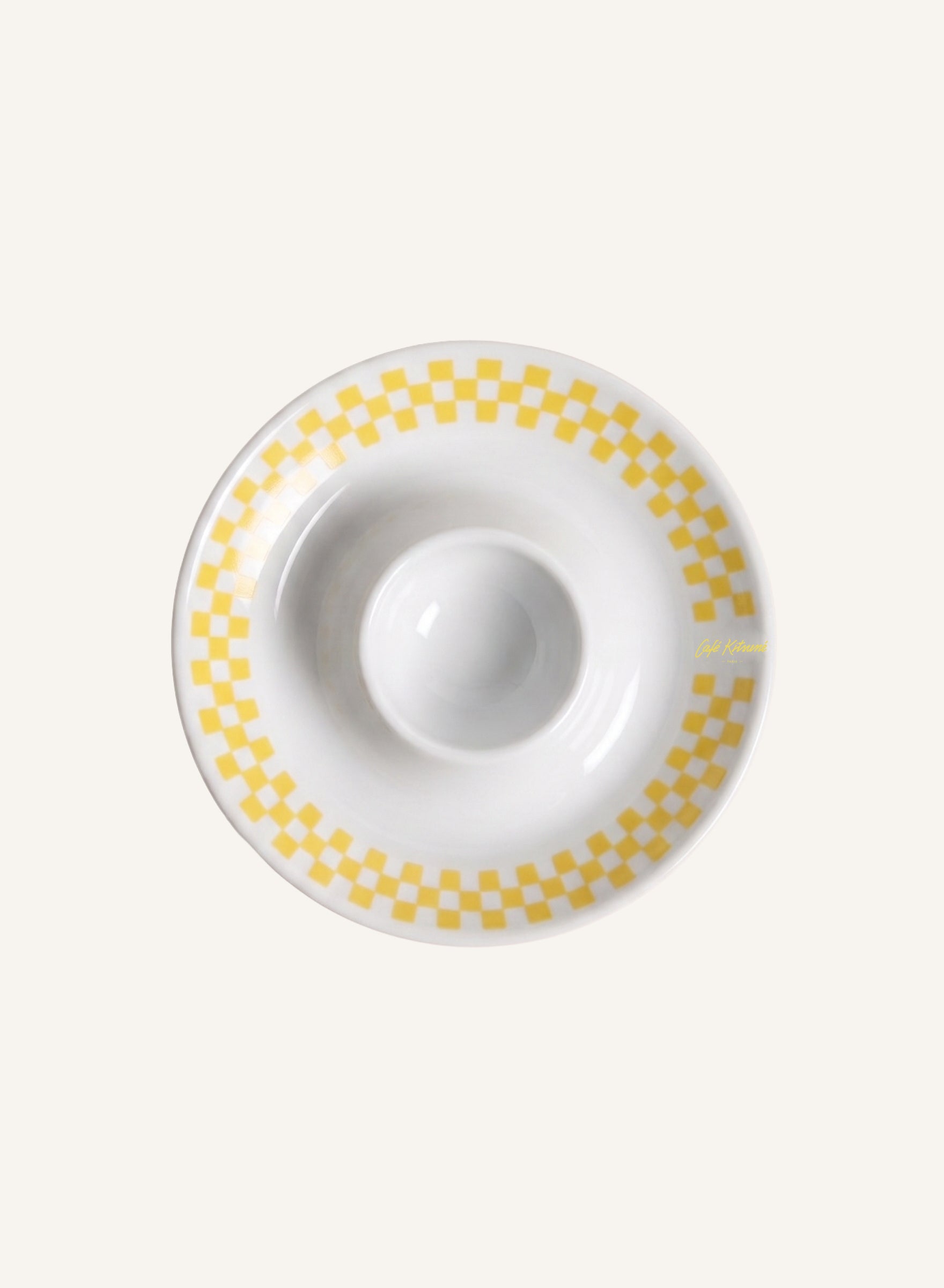 Porcelain Egg Cup - White/Lemonade