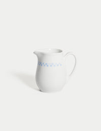 Checkerboard Porcelain Milk Jar - Grey Blue