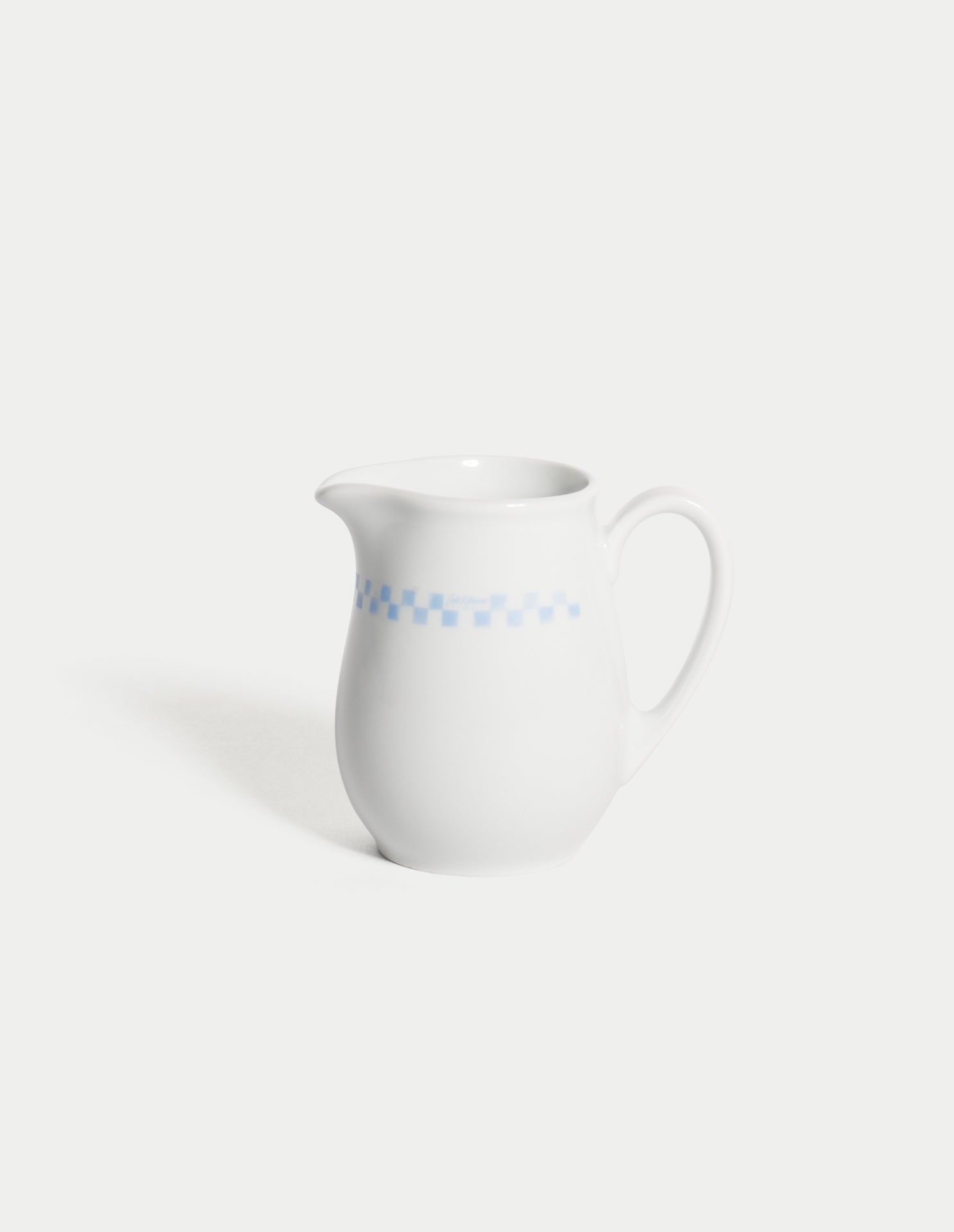 Checkerboard Porcelain Milk Jar - Grey Blue
