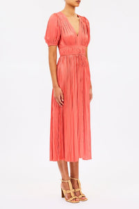 Robe Audra à manches bouffantes - Coral
