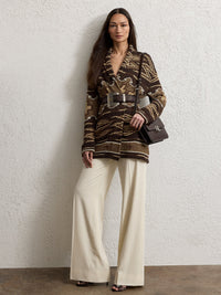 6pcs / DJV / IN-2 / OUT-2 / ST-100% / PRIX DJV-450€  // LUX TAN MULTI CARDIGAN LONG SLEEVE SHWL CL CARD