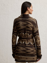 6pcs / DJV / IN-2 / OUT-2 / ST-100% / PRIX DJV-450€  // LUX TAN MULTI CARDIGAN LONG SLEEVE SHWL CL CARD