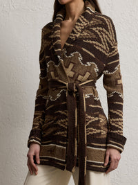 6pcs / DJV / IN-2 / OUT-2 / ST-100% / PRIX DJV-450€  // LUX TAN MULTI CARDIGAN LONG SLEEVE SHWL CL CARD