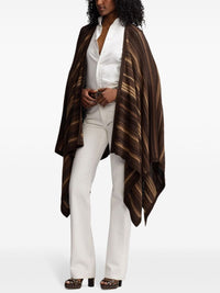 Pull Ruana en soie mélangée texturée - Mocha Multicolore