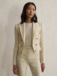 Veste de smoking Spencer crêpe de laine - Lux Cream