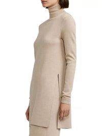 Pull tunique col cheminée en laine mérinos - Mineral Melange