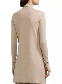 Pull tunique col cheminée en laine mérinos - Mineral Melange