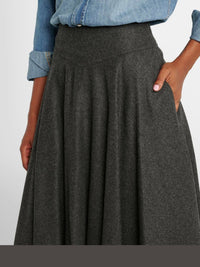 Jupe Jennine en flanelle de laine - Medium Grey