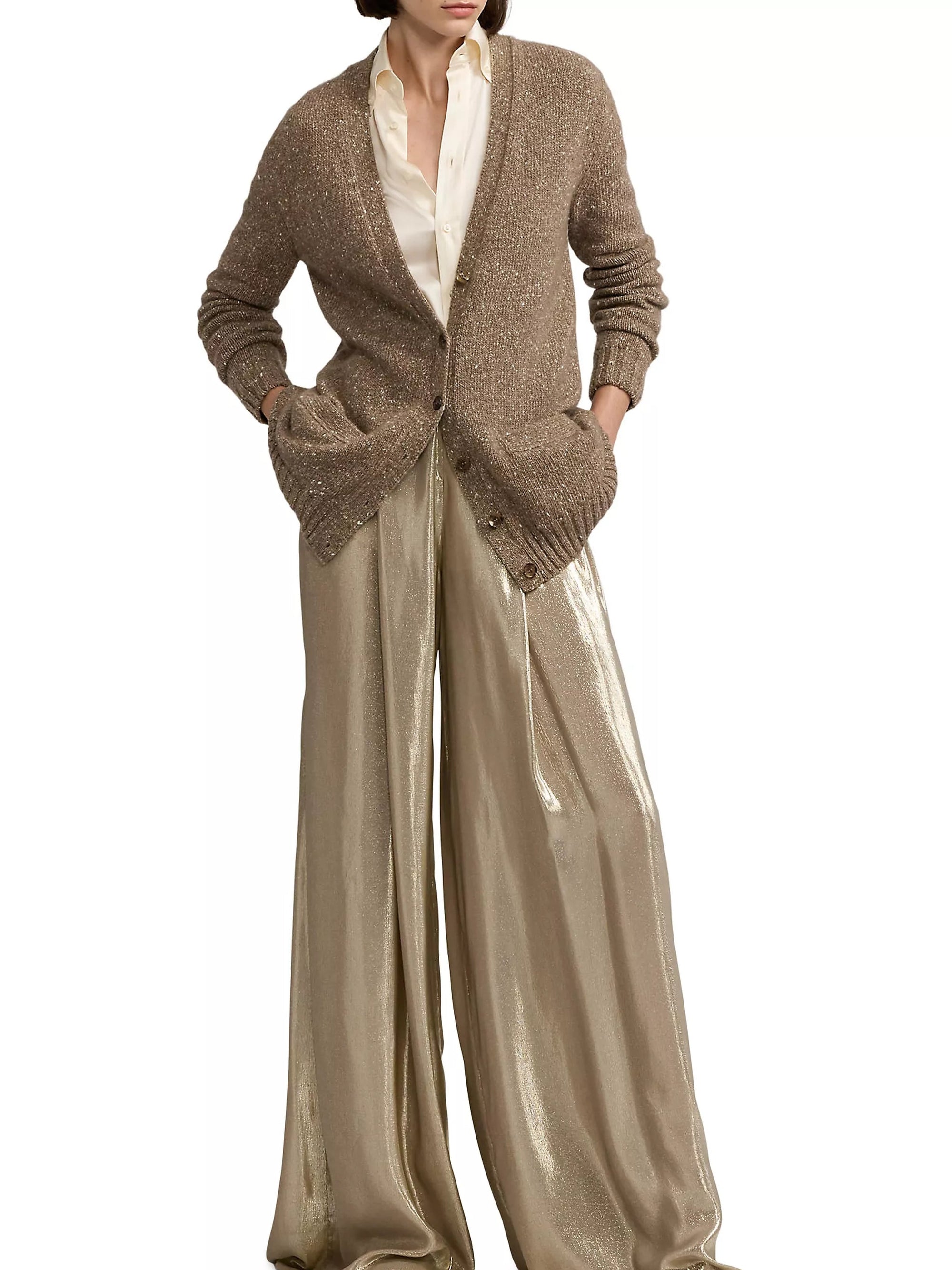 Pantalon Franncis rayé en mousseline de soie - Mineral