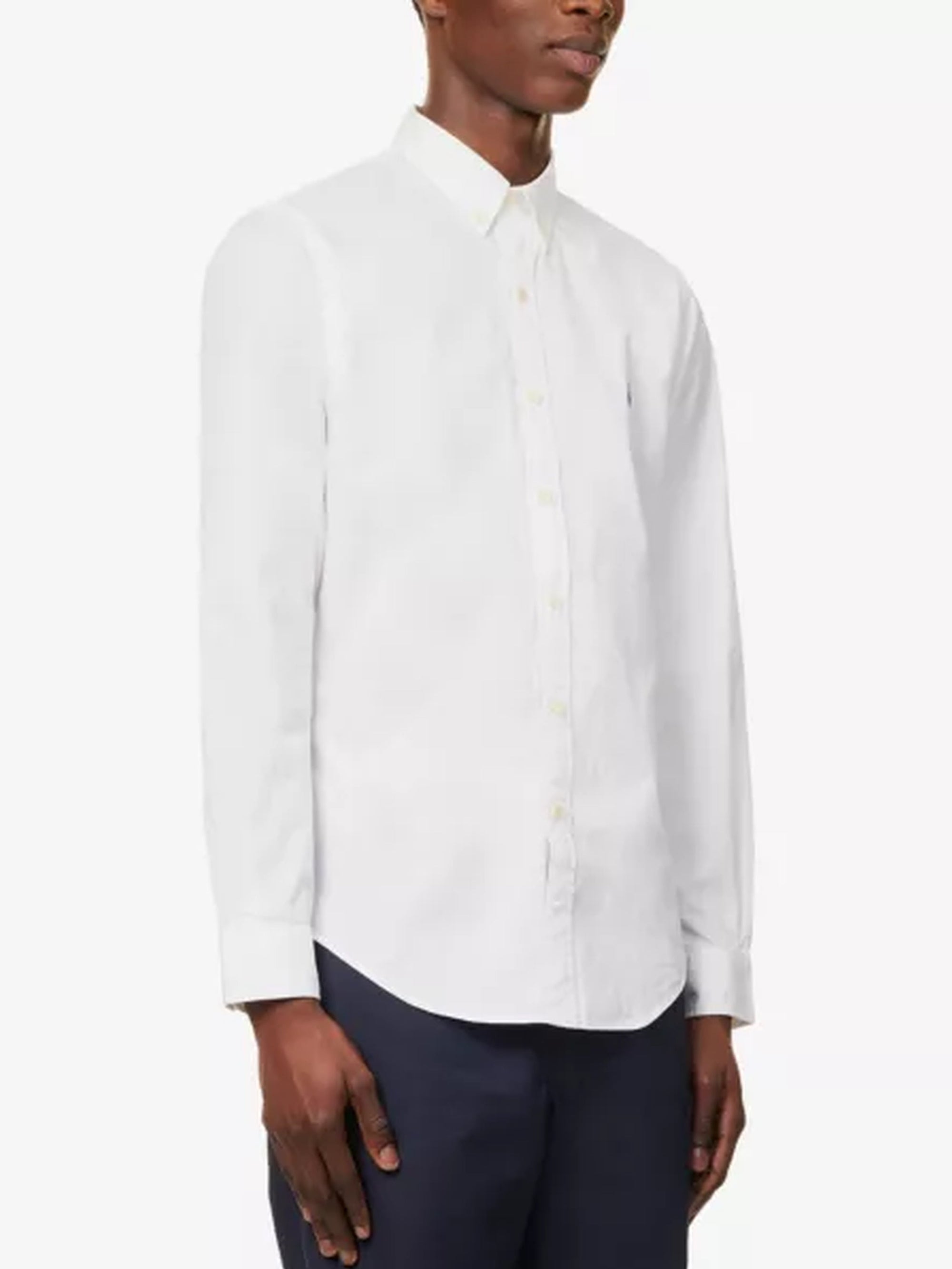 Chemise ajustée popeline de coton gratté - White