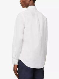 Chemise ajustée popeline de coton gratté - White