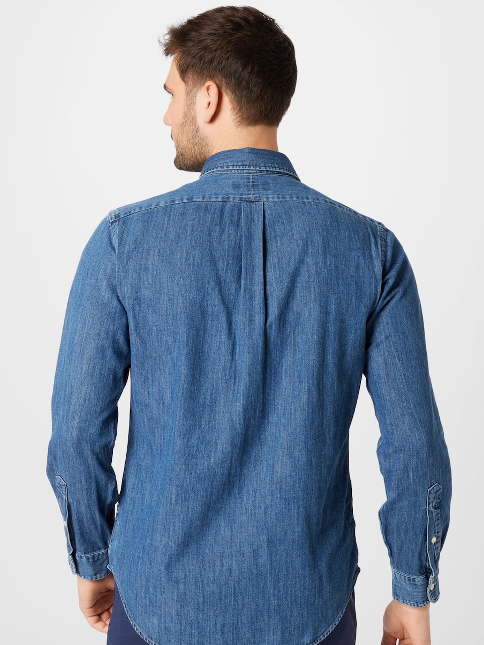 Chemise workwear ajustée en chambray - Dark Wash