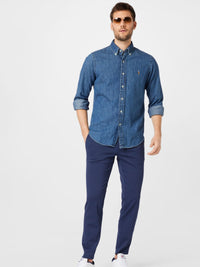 Chemise workwear ajustée en chambray - Dark Wash